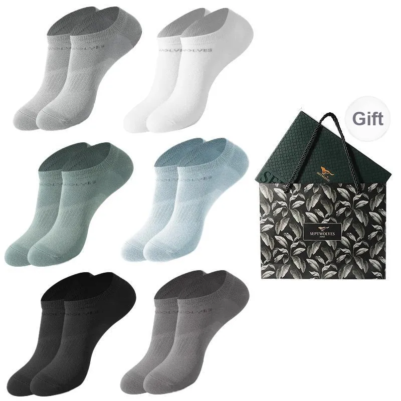 SEPTWOLVES Ankle Socks Men's Gift Box Of 6 Doubles-25