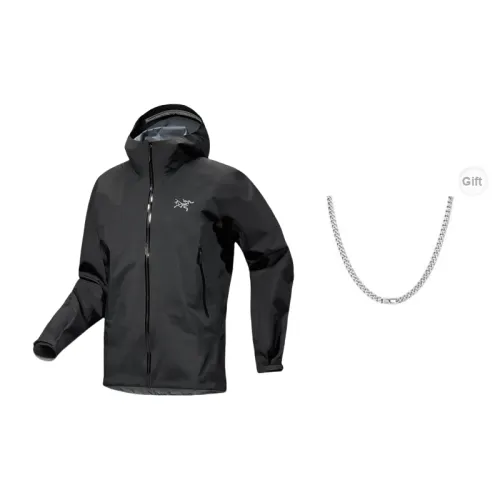 Arcteryx Beta Series Windbreaker Jackets Men Black Includes Necklaces