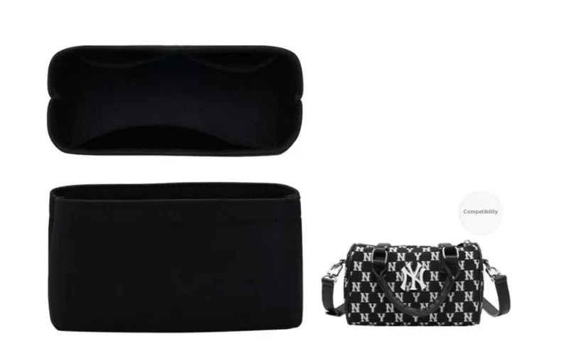Kim Yeon sha Microfiber, Felt Shoulder Strap, Bag Accessory Unisex Black-6