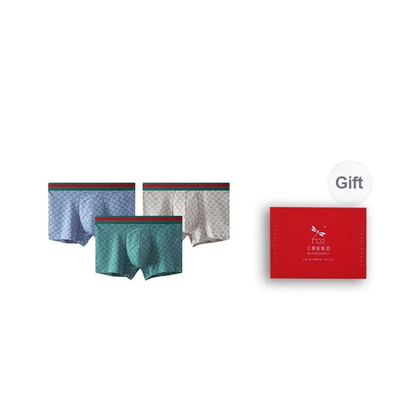 RED DRAGONFLY Cotton Panties Men's 3 Pack Gift Box Set-10
