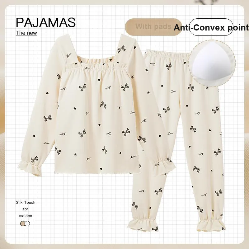 OUSHIBO Pajama Set Women's Beige-1