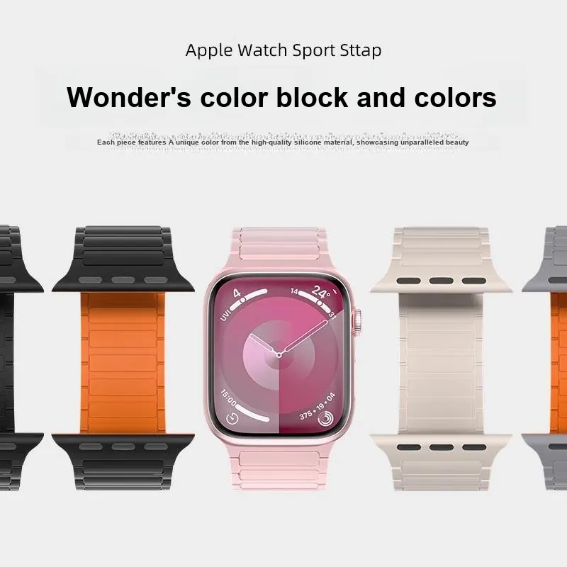 Mr. Strap Watch Band Apple Compatibility Silicone Material-10