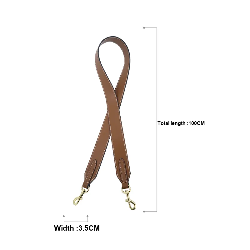 Cow Leather Bag Strap Women's Brown-9
