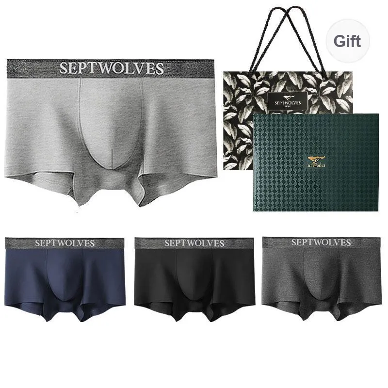 SEPTWOLVES Underwear Gift Box Men's 4 Pack+Shopping Bag-0