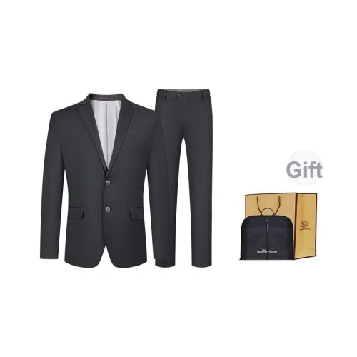 SEVEN Включает Жилет Wedding Formalwear Трехкомпонентный Набор Бизнес-Костюм Мужской Угольный Серый