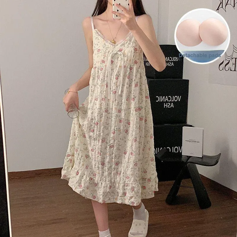 JINXU Nightgown Women's Apricot-3