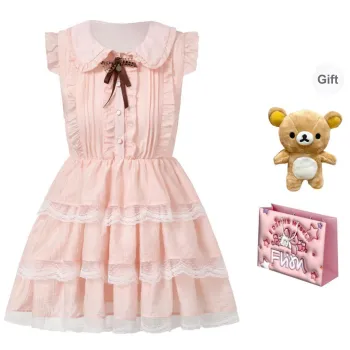 FLIM Sleeveless Dresses Women's Pink Bear Box