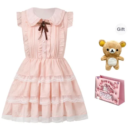 FLIM Sleeveless Dresses Women's Pink Bear Box