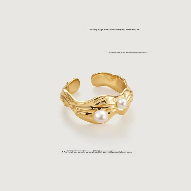 Amber Lollipop Pearl Rings Women's-3