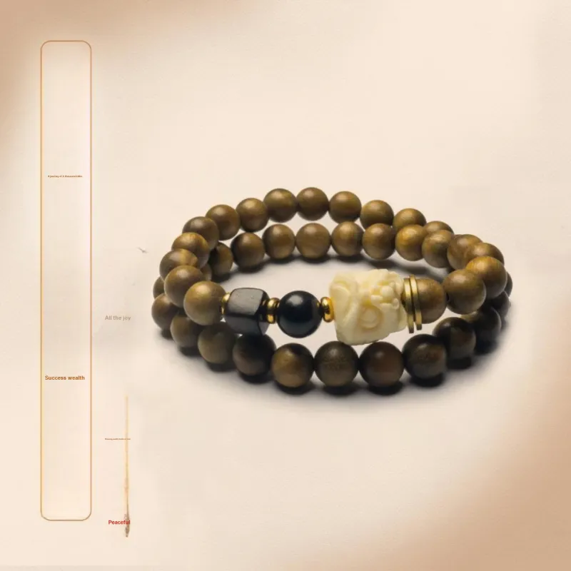 The Years Are Quiet Green Sandalwood Bracelets Unisex-1