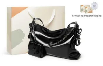 15 MINS Synthetic Leather Tote Shoulder Bag Crossbody Bag Regular Women's Midnight Black/Silver