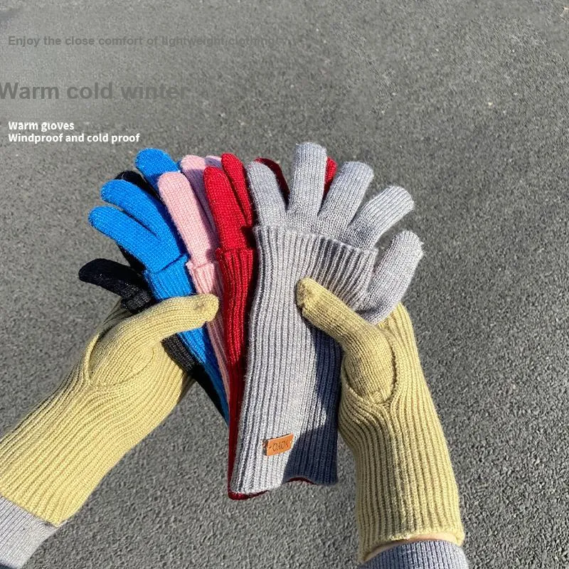 NANJIREN Double Layer Knit Gloves Women's-1