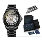AL8629--Black Case Black Dial Steel Band[Belt Clothing Sets 20mm]