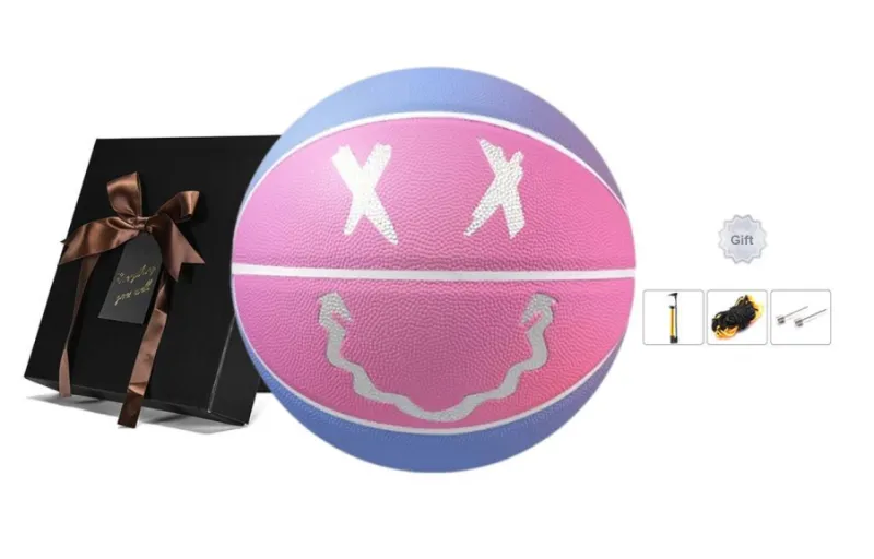 XINSE PU Basketball Pink Purple Size 6 7 Size Training Unisex-4