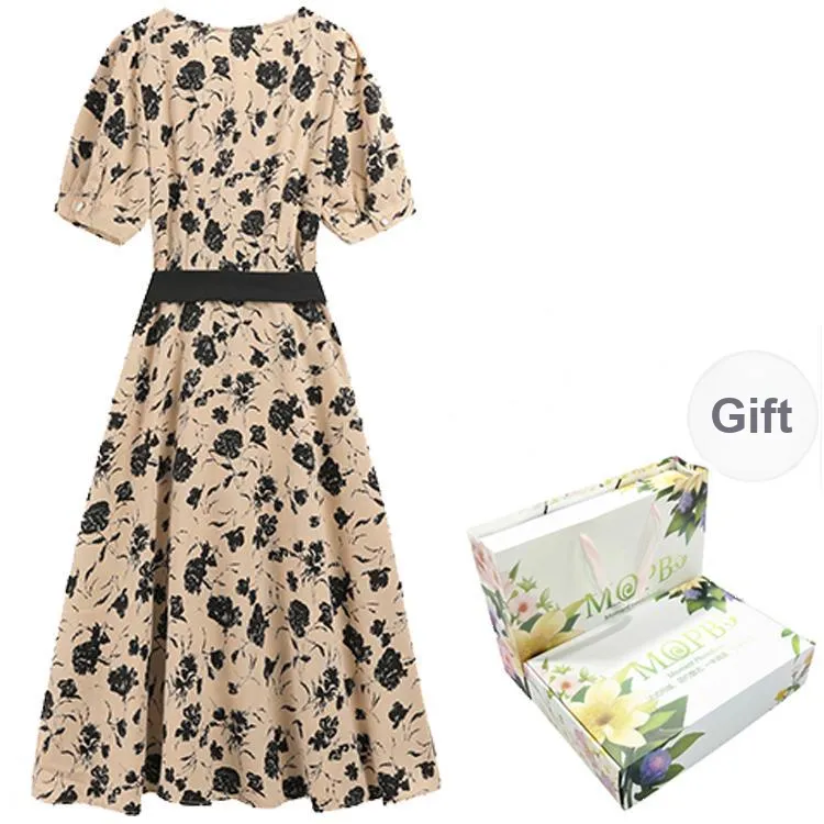 MOPB Short Sleeved Dress Women's Gift Box Set Included Floral-5