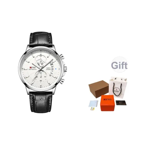 OFNS Мужские часы для государственных служащих кварцевый механизм кожаный ремешок часы с белым циферблатом