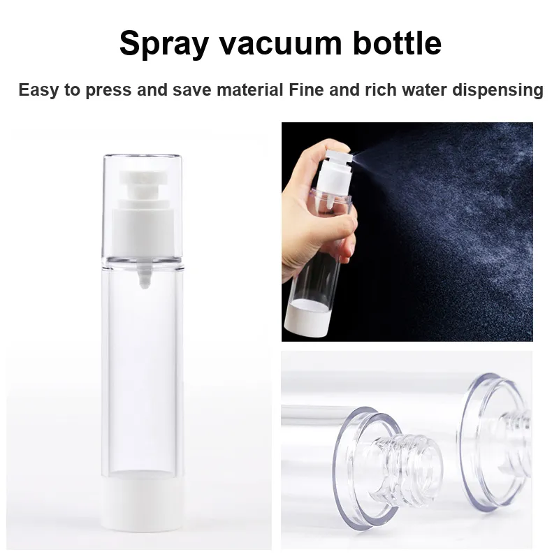 JINGLINGLONG Vacuum Dosing Bottle Spray Bottle Set 50ml Press Bottle Empty Bottle Travel Portable Cosmetic Bottle-1