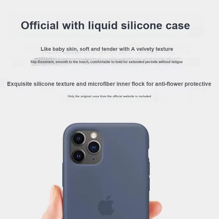Apple Silicone Material Minimalist Style Solid Color Phone Cases Compatibility IPhone11 Pro Solid Color-1