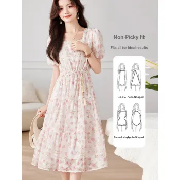 Like The Age Of Water Summer Short Sleeved Dress Regular Women's Pink