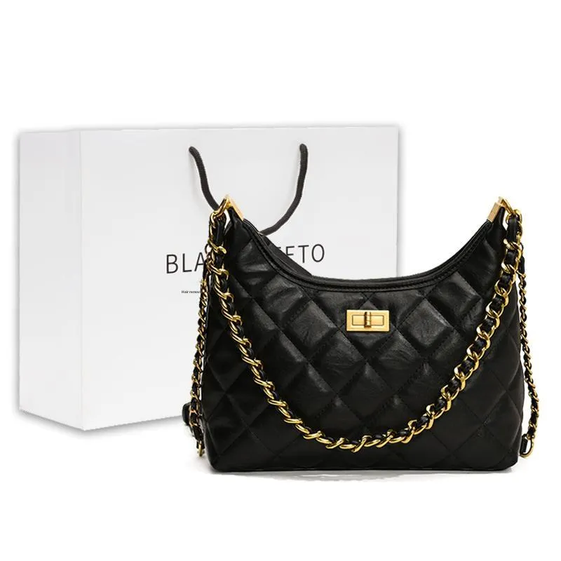 BLAKE FLEETO PU Synthetic Leather Versatile Crossbody Bag Shoulder Bag Small Size Large Size Women's Black/Beige
