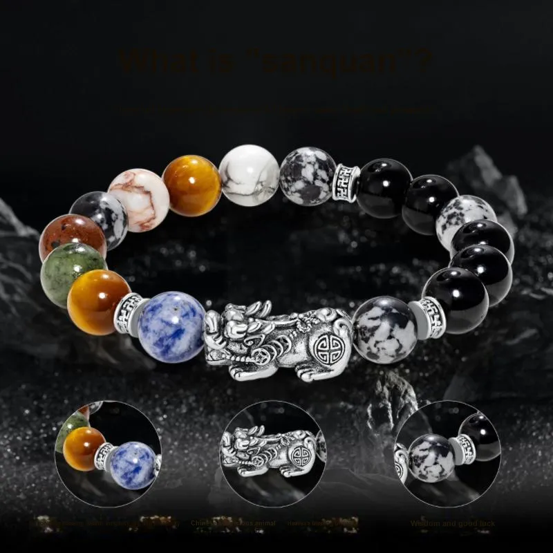 TANGSHU Map Stone Wealth And Good Luck Beaded Bracelet Unisex-5