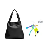 A.FLORE Collaboration Black Plain Weave Tote (Bread Smiling Face)