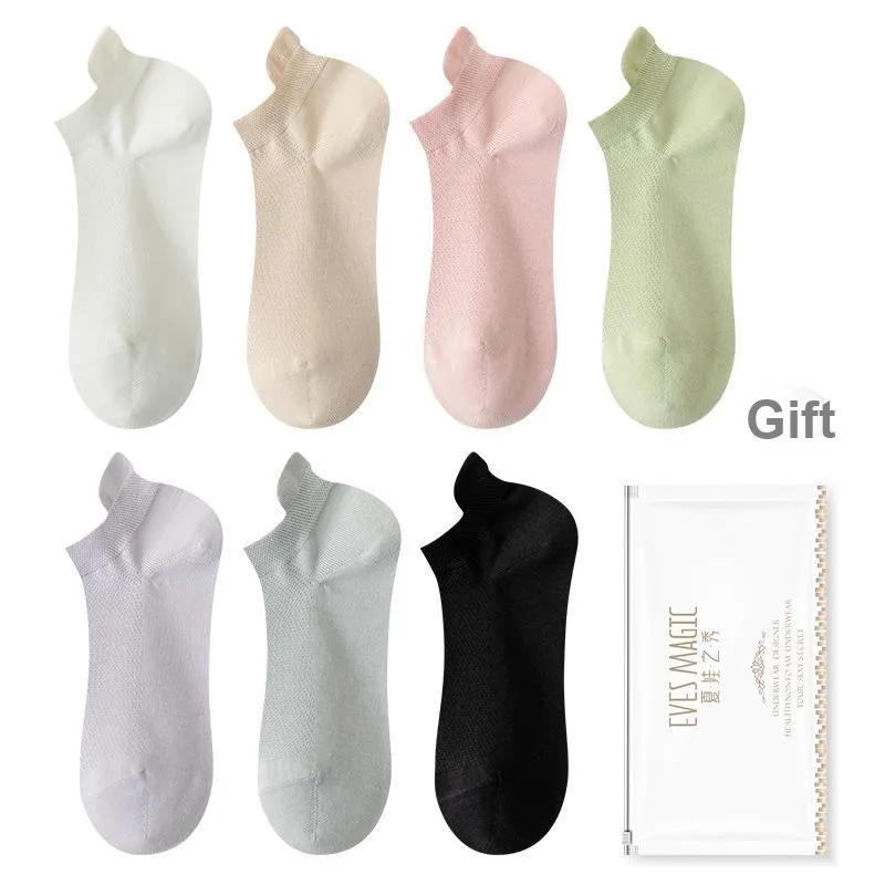XIA.WA.ZHI.XIU No Show Socks Women's Shopping Bag 7 Pack-10