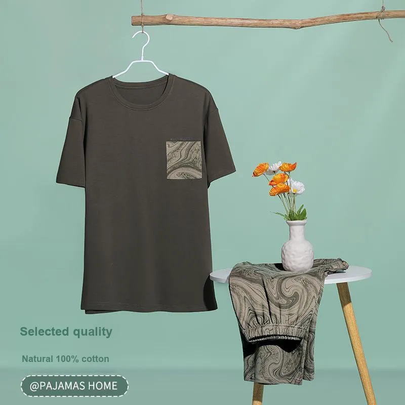The Story Of The Flower Season Pajama Set Men's Olive-1