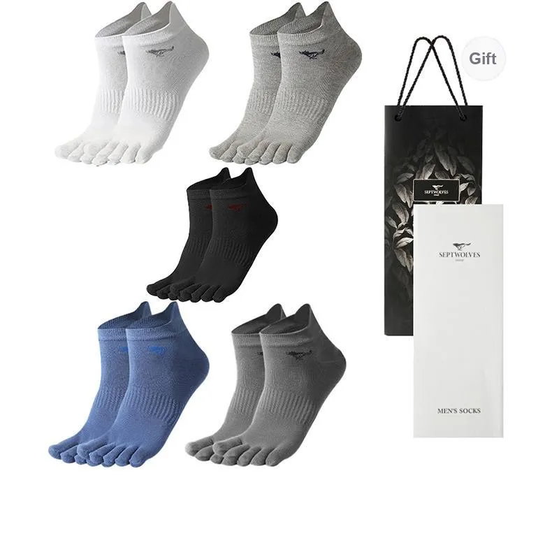SEPTWOLVES Mid Calf Socks Men's 5 Pairs Gift Box Sets+Shopping Bag-20