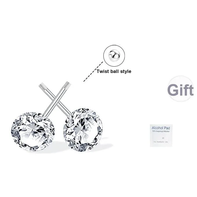 UX Кампус Универсальный YOUNG Модный 6mm Люкс стиль Серьги-гвоздики Унисекс