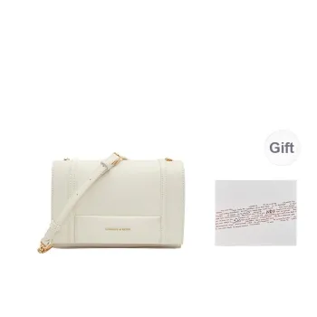 CHARLES&KEITH PU Shoulder Bag Women's Milk White/Tawny