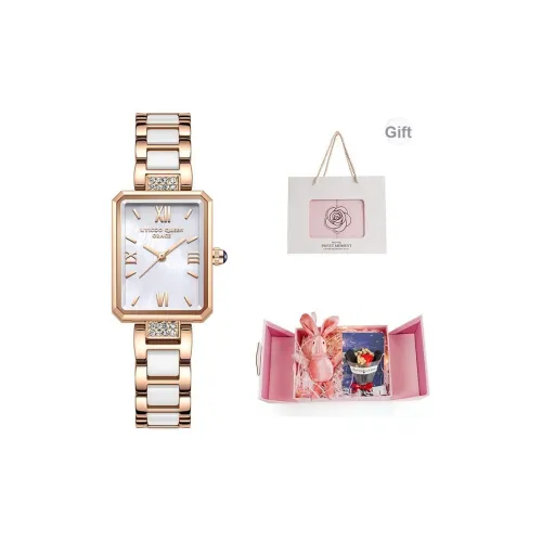 UYICOO Наручные часы Кварцевый механизм Керамика Стальной ремешок Белый циферблат Женские часы