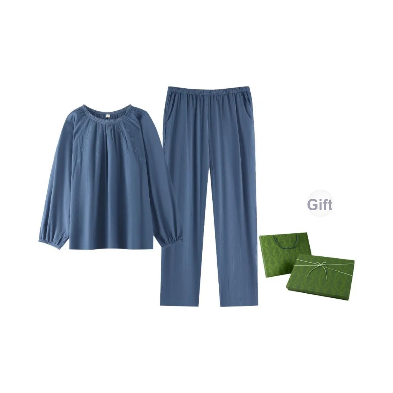 ZumashL Luxury Designer Series Pajama Set Women's Gift Box Set Capri Blue