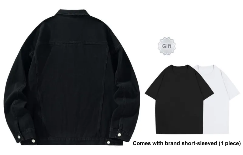 BOTH PLAY Denim Jacket Comes With Short Sleeved T Shirt Unisex-12