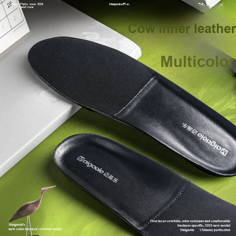 Maigaole Cowhide Leather Insoles Unisex-1