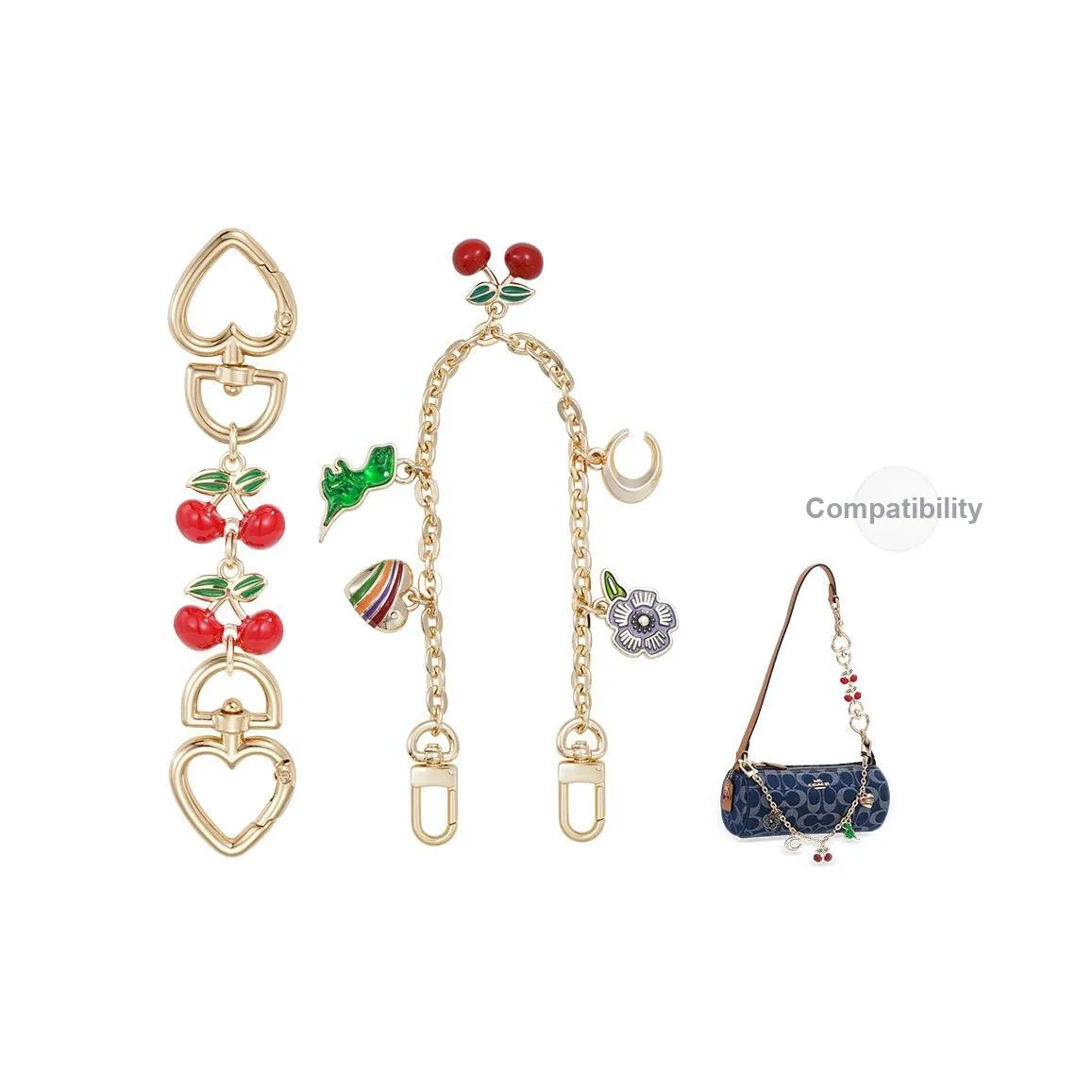 Lan Bao Fan Коровья кожа Металлический сплав Сумка Ремень Женские Золотой