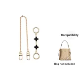 [Gold-Tone]Black Four-Leaf Clover 12+Decorative Chain 40cm