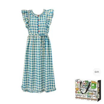 HAPG Sleeveless Dresses Women's Plaid Skirt Shopping Bag