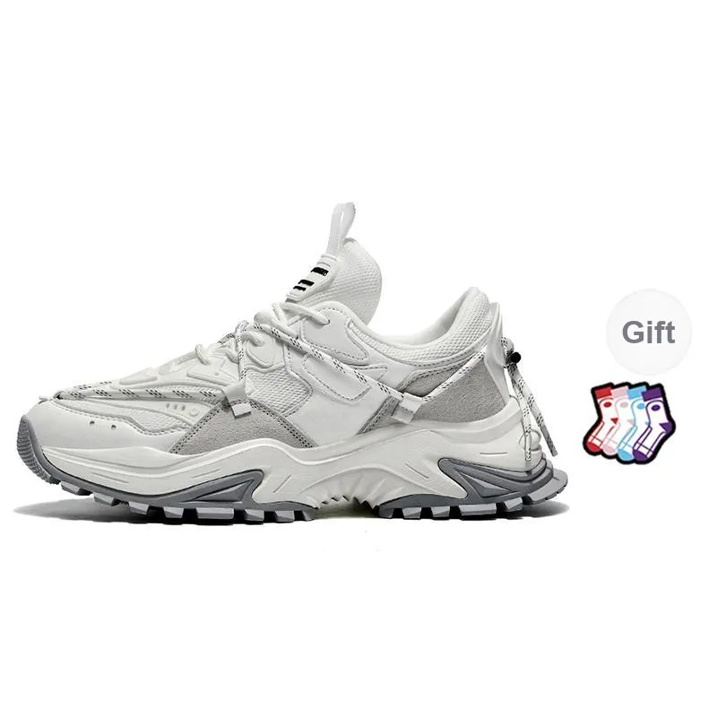 Masongarments Shark Tooth No. 2 Height Increasing Lightweight Low Top Chunky Sneakers Unisex White Gray-1
