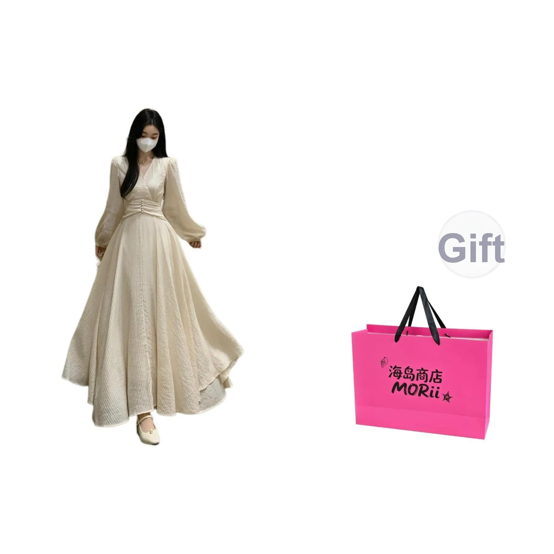 MORii Длинное платье с длинными рукавами женское