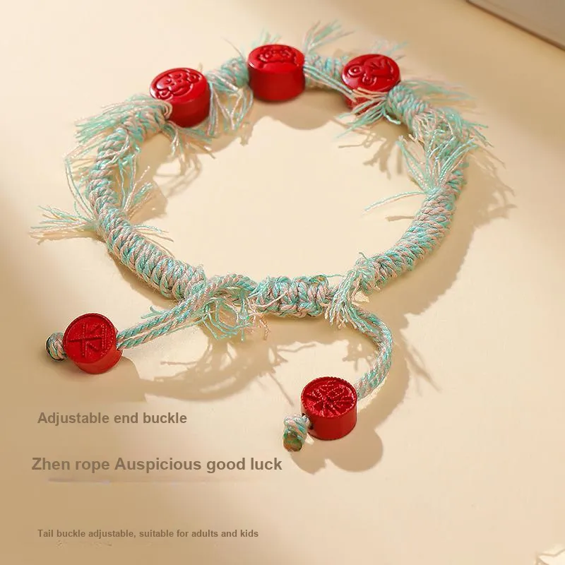 With The Heart Of The Jade Reconstructed Cinnabar Bracelets Unisex-5