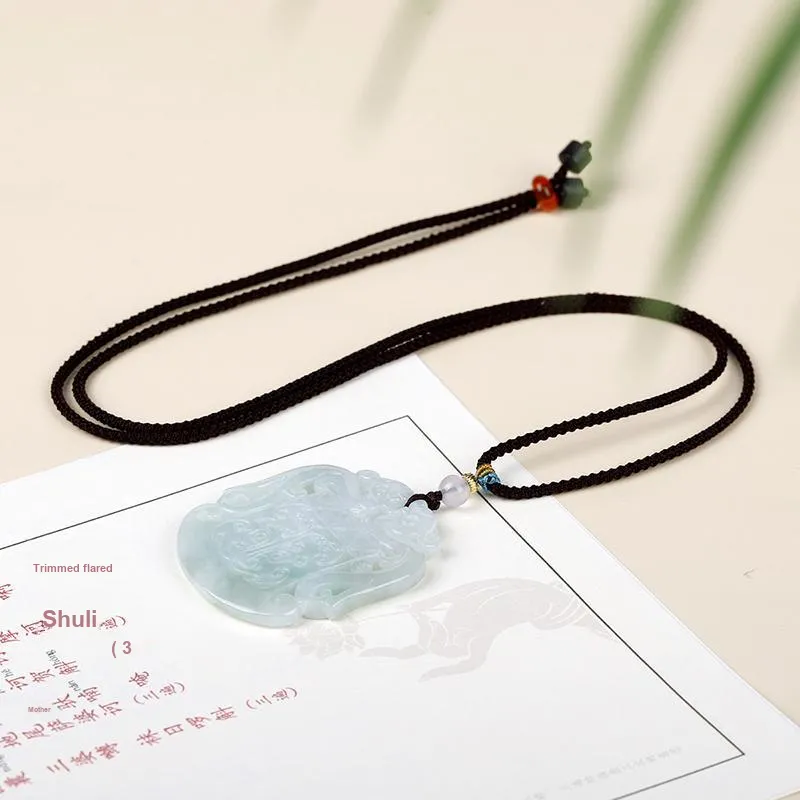 Yi Zhen Ge Glutinous Jade Jadeite Necklaces Unisex-5