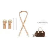 [Two-Piece Set Vegetable Tanned Leather]Abrasion-Resistant Buckle+1.5cm Three-Section Shoulder Strap 72-119cm-Includes Protective Ring