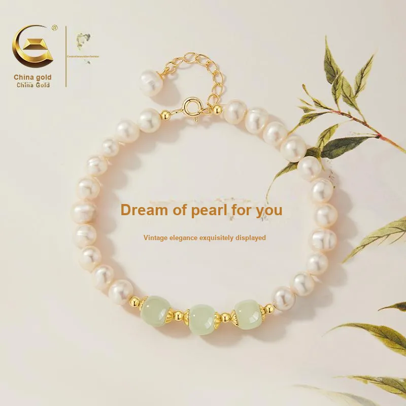 Central Fashion Hetian Jade Bracelets Green Jade Women's-4