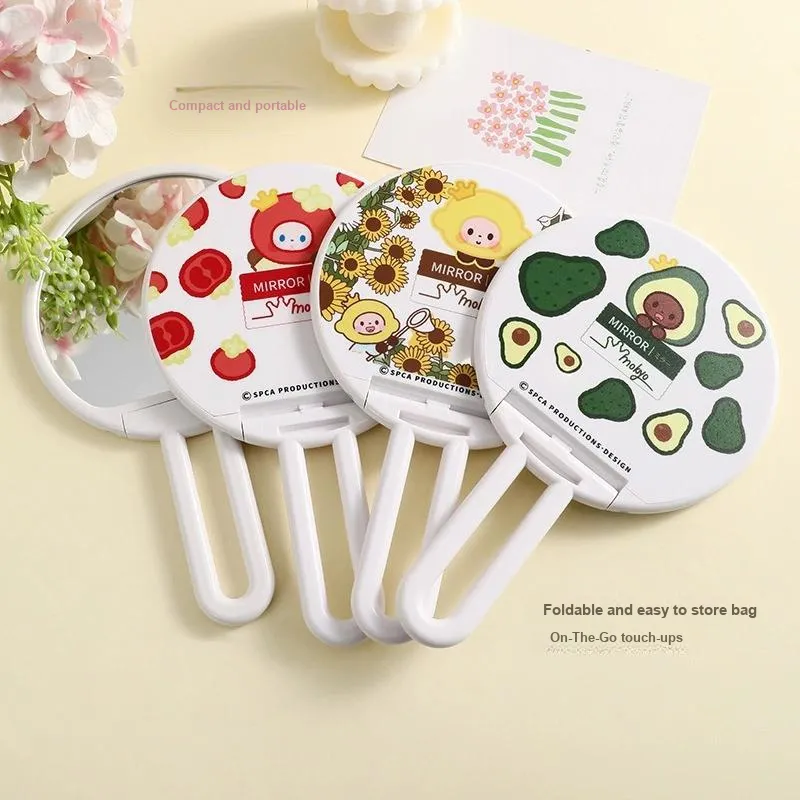 Love Of Wormwood Creative Cartoon Handheld Mirror Make Up Mirrors Portable-4