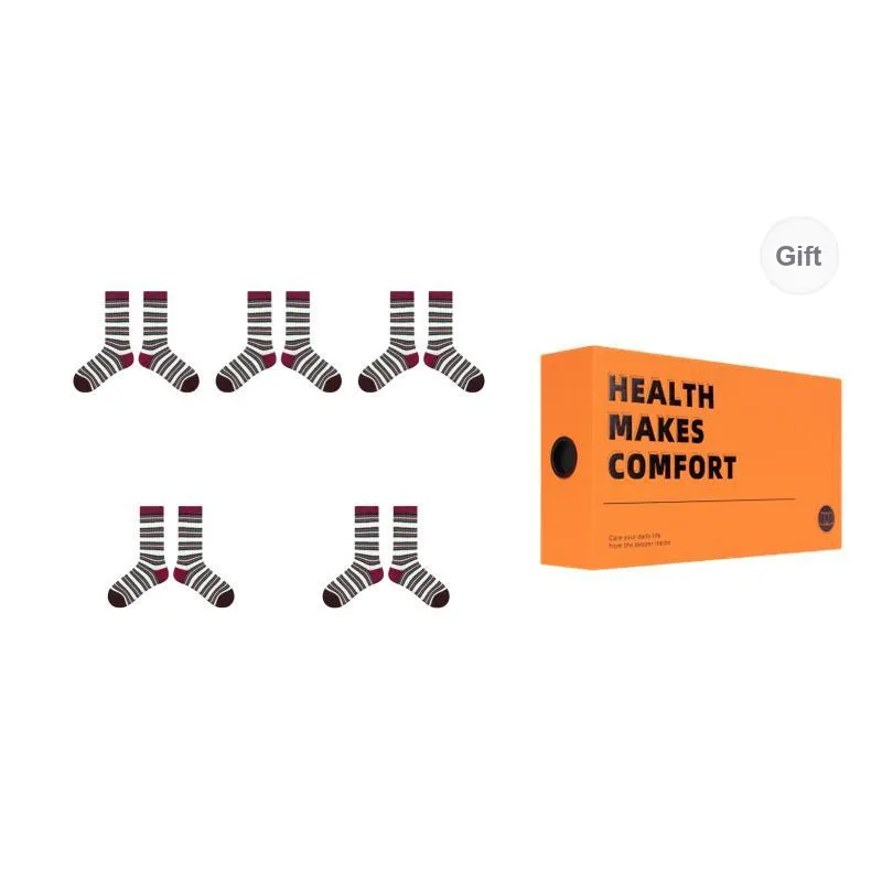 Vine Color Mid Calf Socks Women's 5 Pack-12
