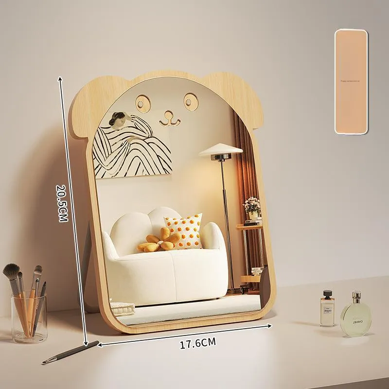 JIXUAN Portable Cartoon Cute Bedroom Desktop Luxury Premium Make Up Mirrors-4