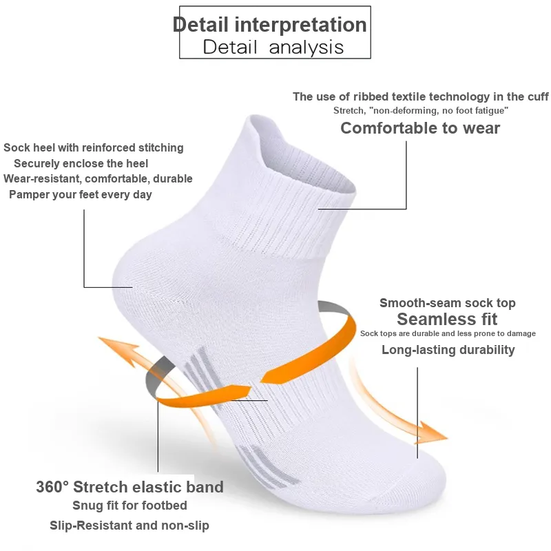 LUOLIAN Mid Calf Socks Unisex 5 Pack-35
