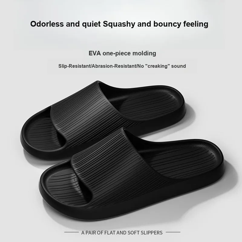 Foot Recreation Summer Minimalist Style Vertical Stripes Eva Anti Slip And Wear Resistant Slippers Home Slippers Unisex-1