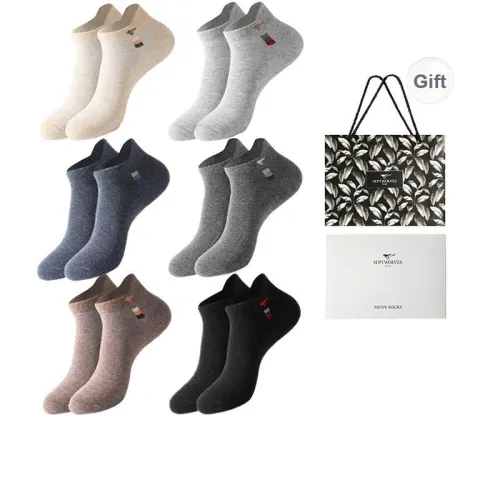 SEPTWOLVES Socks Gift Box Men's 6 Pack+Shopping Bag